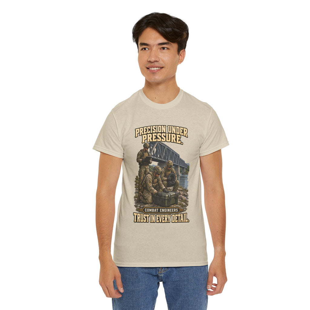 Precision Under Pressure Combat Engineer T-Shirt | Military Tribute