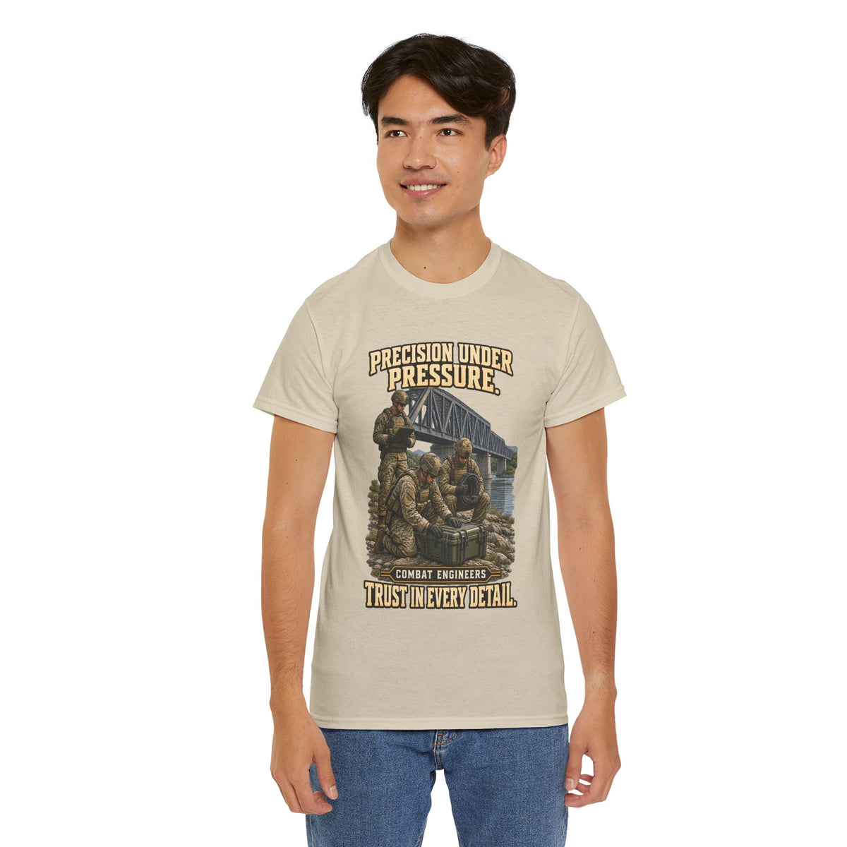 Precision Under Pressure Combat Engineer T-Shirt | Military Tribute