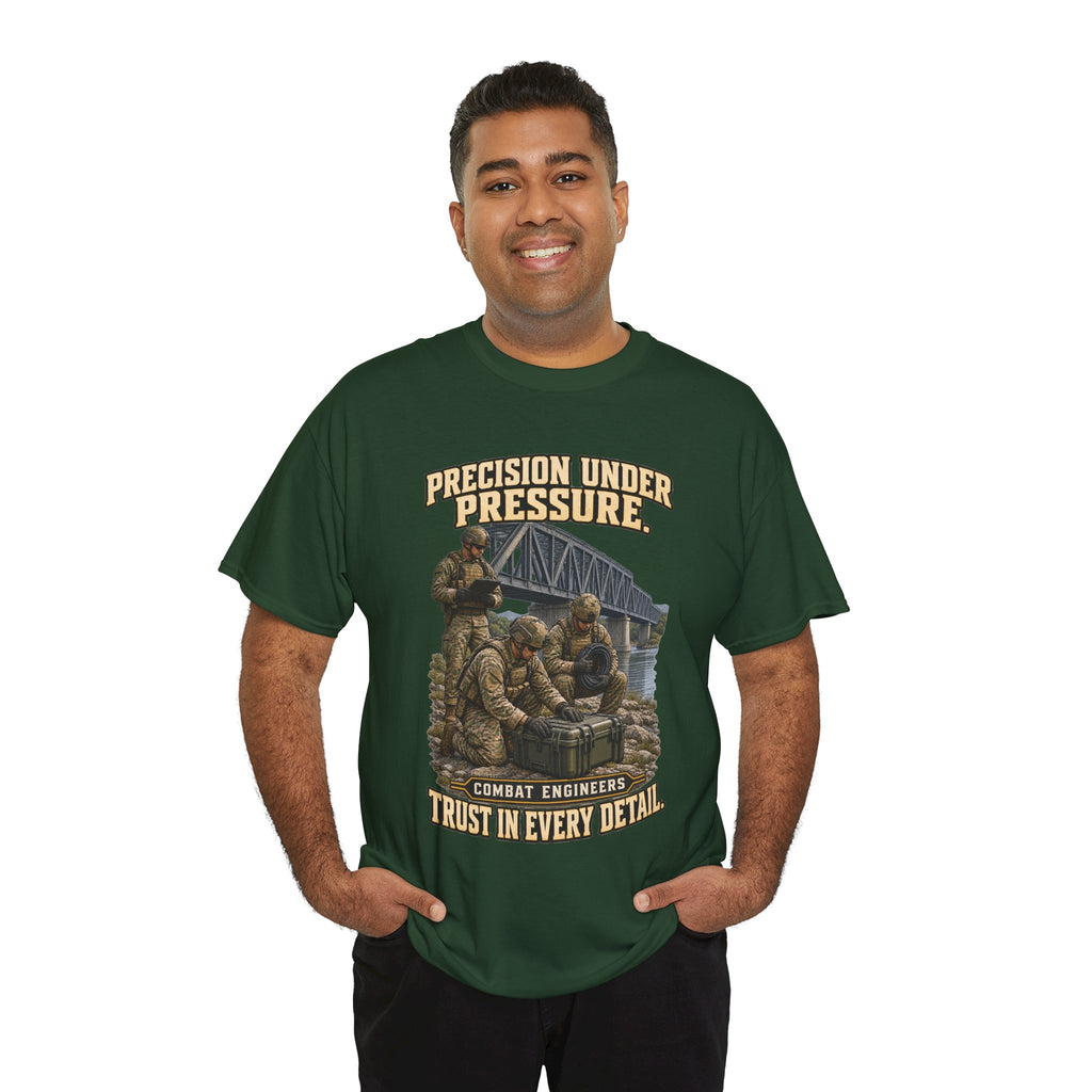 Precision Under Pressure Combat Engineer T-Shirt | Military Tribute