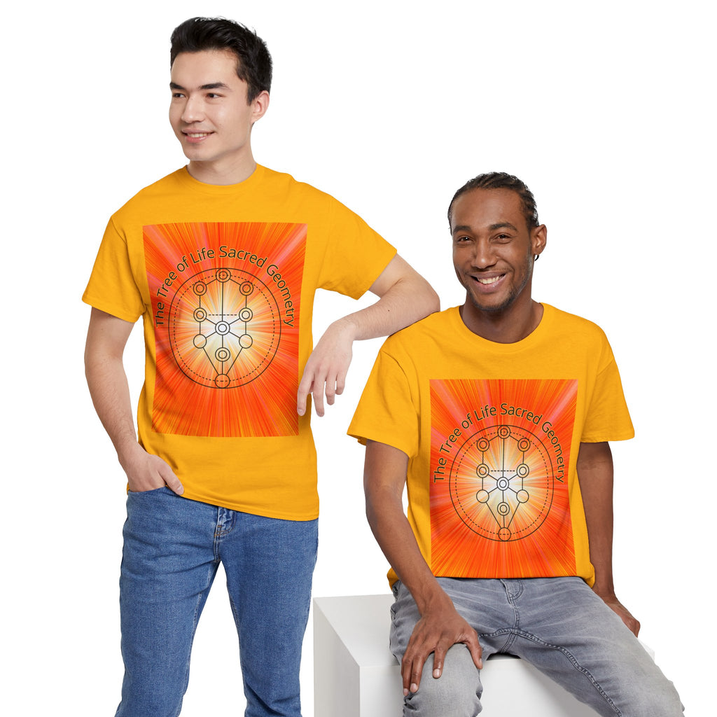 Tree of Life Sacred Geometry Tee – Orange Front Print | Intuition Within