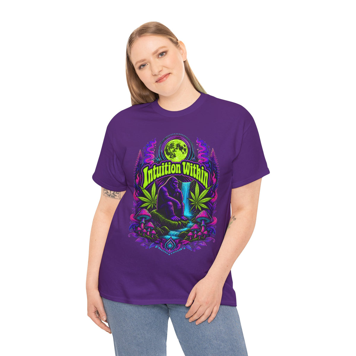 Moonlit Bigfoot Waterfall Graphic Tee