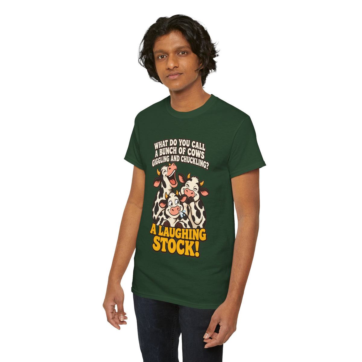 A Laughing Stock Cow Pun T-Shirt