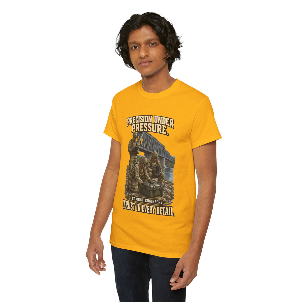 Precision Under Pressure Combat Engineer T-Shirt | Military Tribute