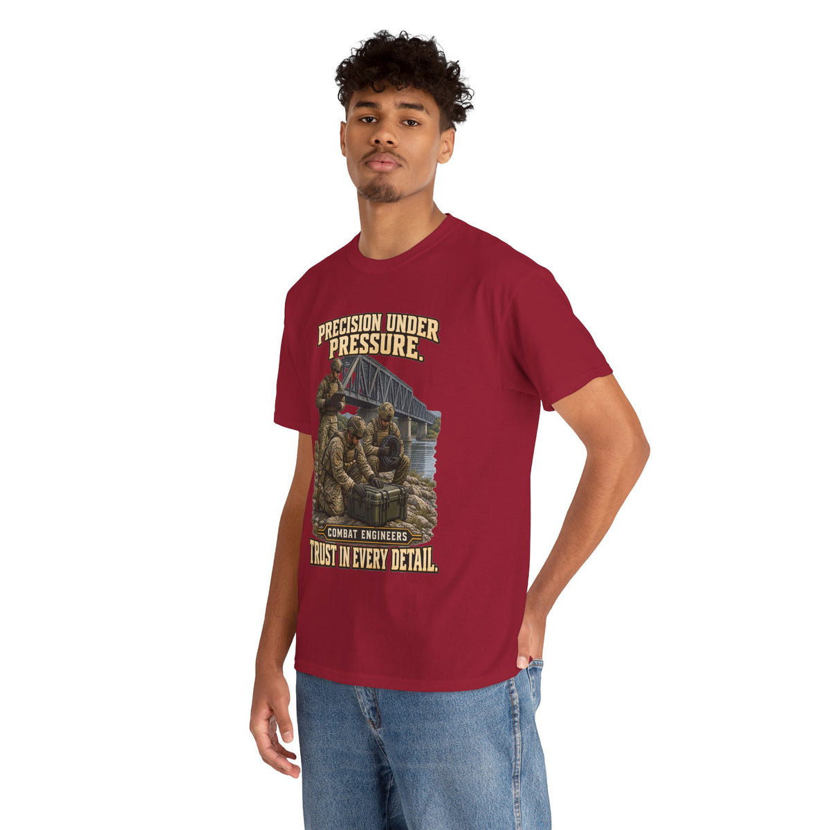 Precision Under Pressure Combat Engineer T-Shirt | Military Tribute