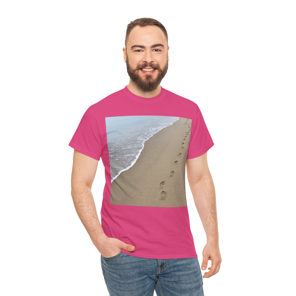 Beach Footprints Coastal Photo Tee – Front Print | Intuition Within