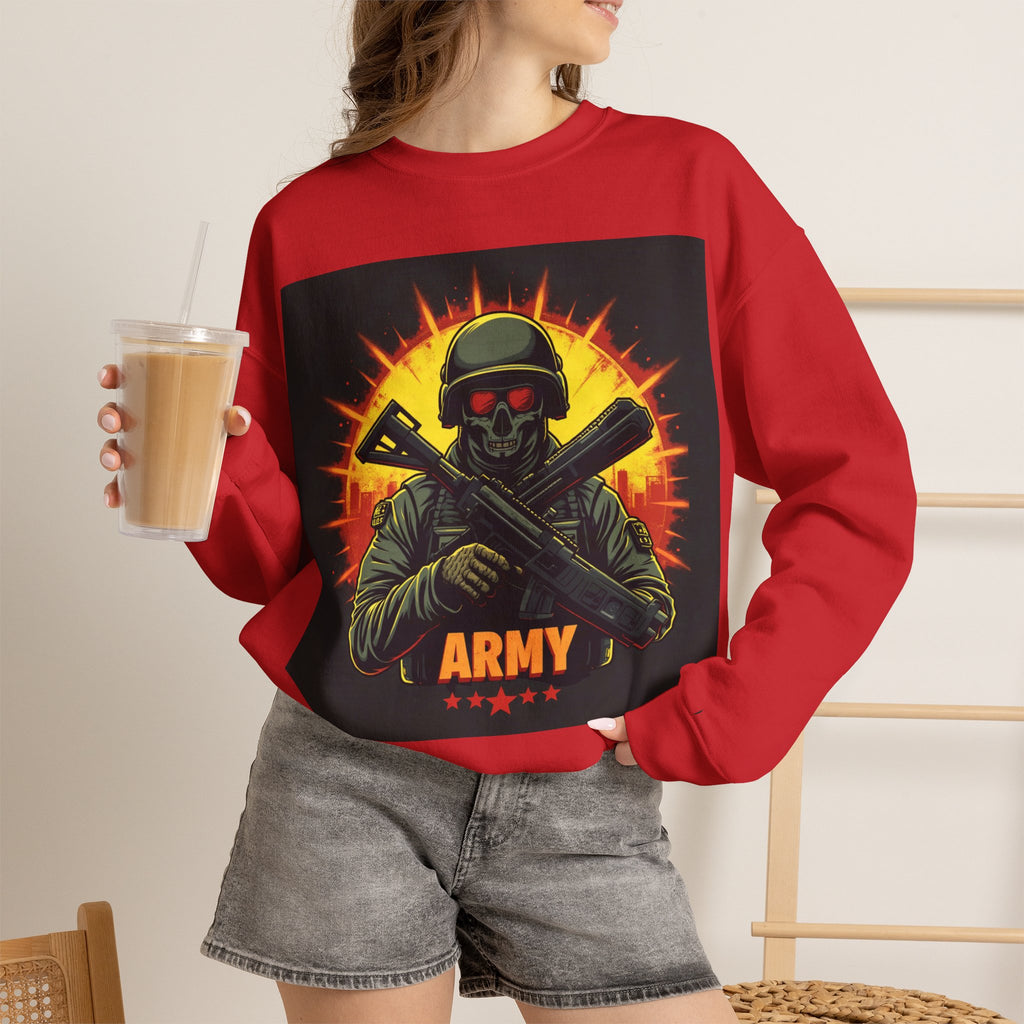 Army Tribute Skull Graphic Sweatshirt | Intuition Within