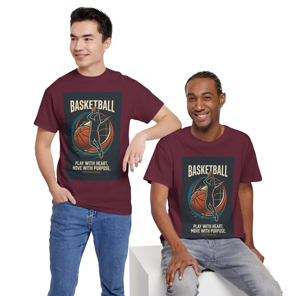 Play with Heart, Move with Purpose Basketball T-Shirt
