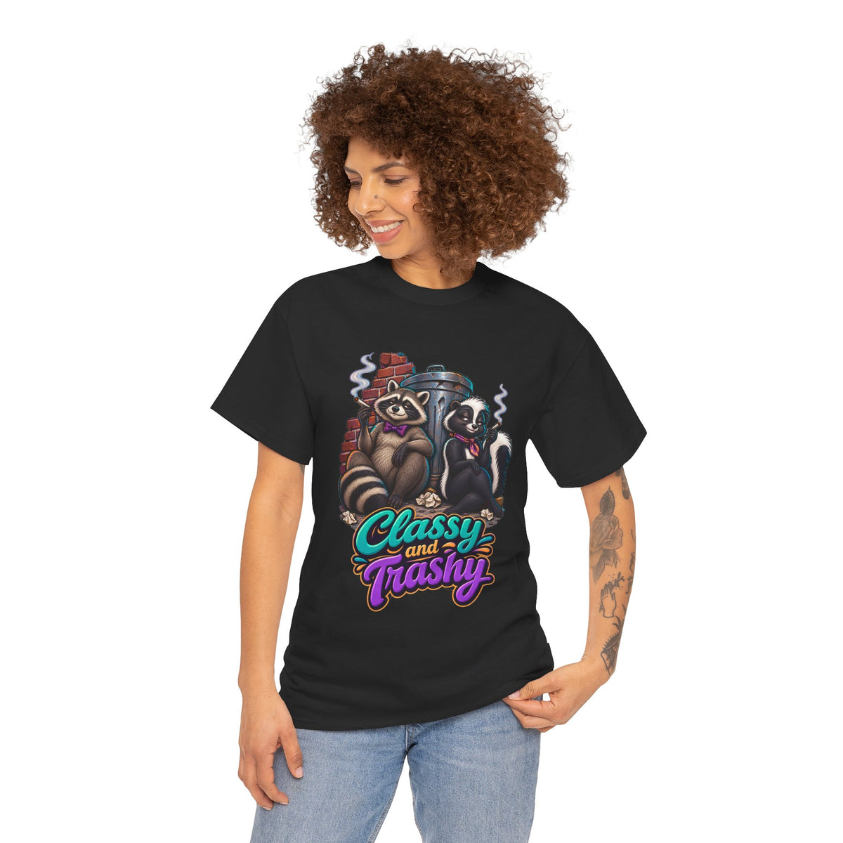 Classy and Trashy Raccoon T-Shirt | Trash Panda Humor