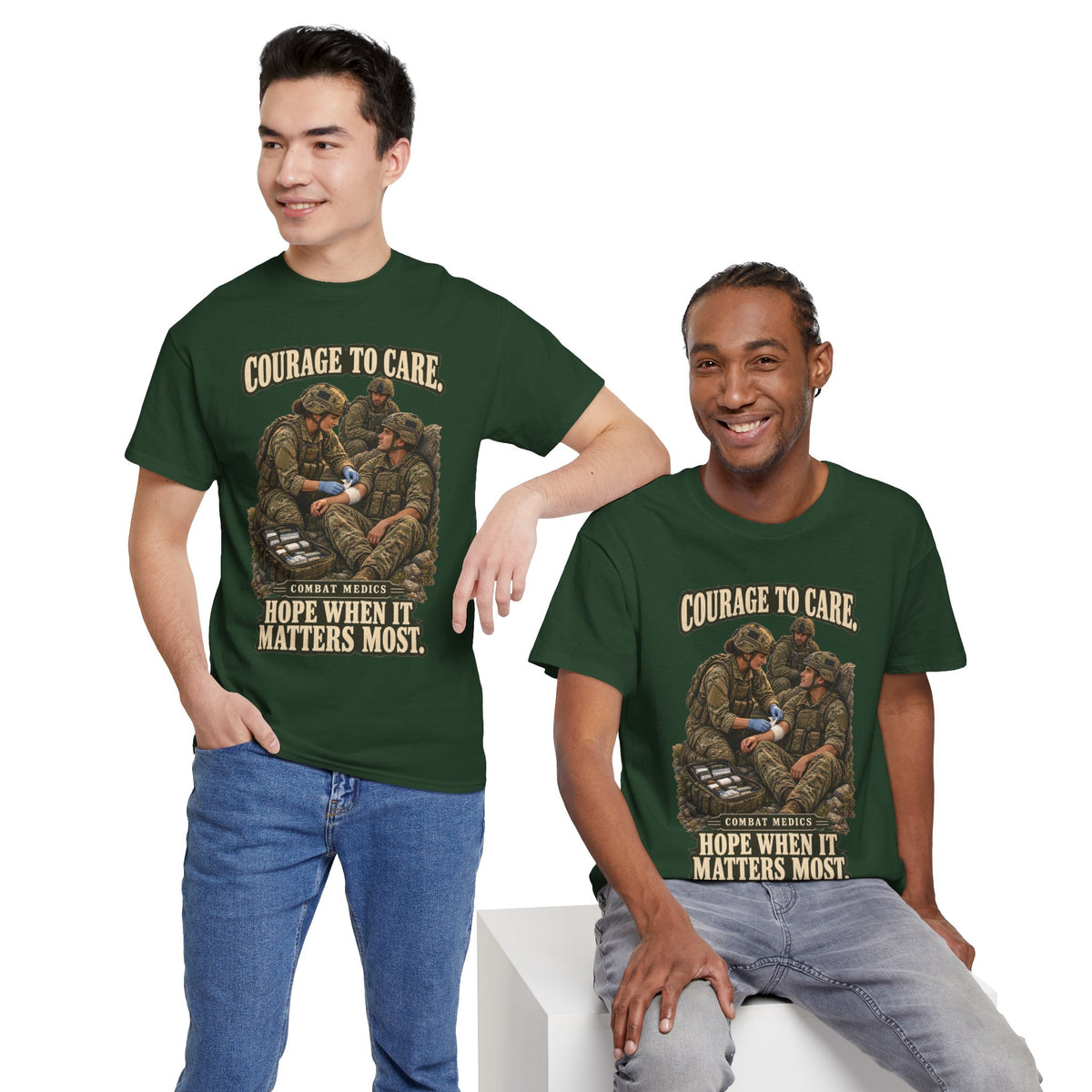 Courage to Care Combat Medic T-Shirt | Military Tribute