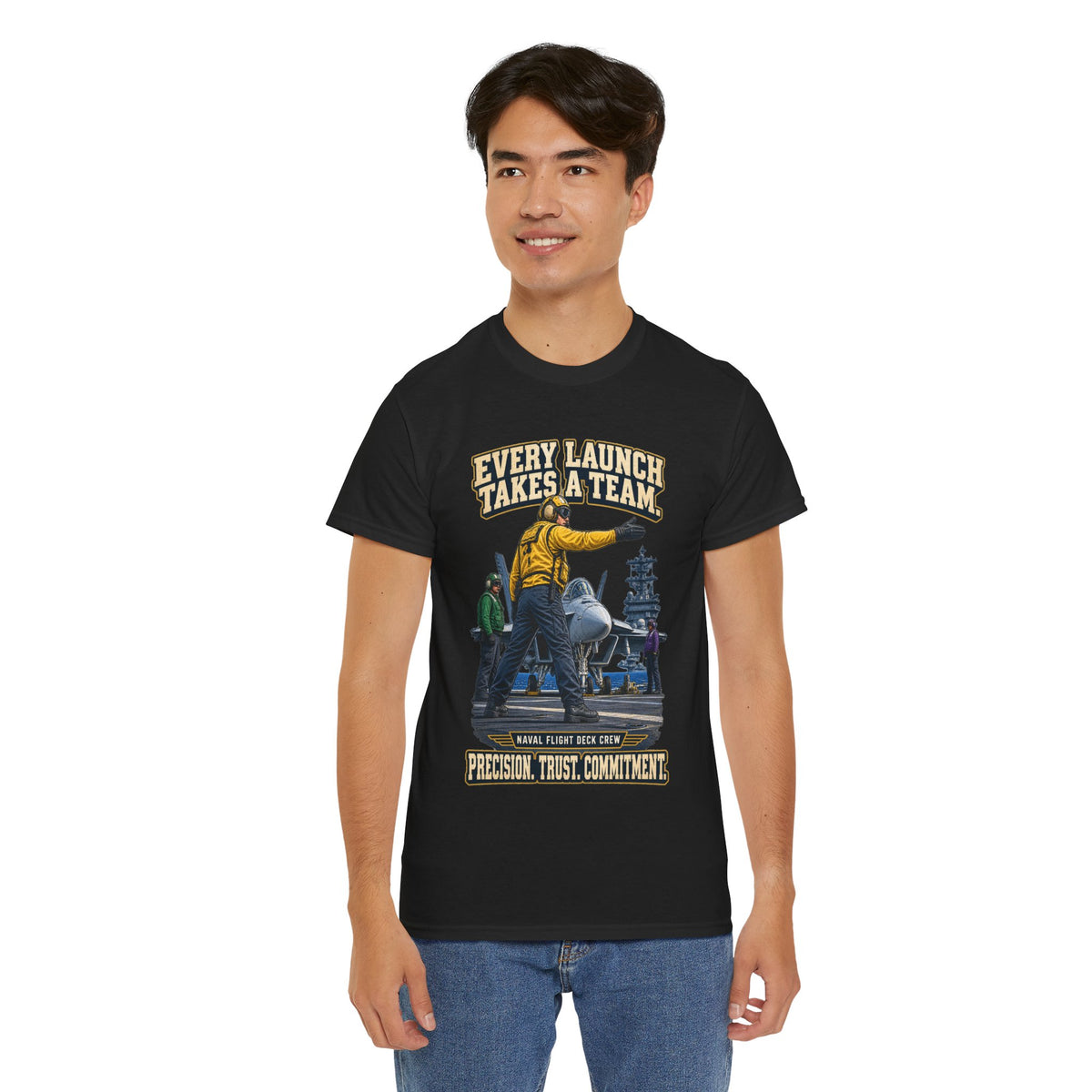 Every Launch Takes a Team T-Shirt | Precision, Trust & Commitment