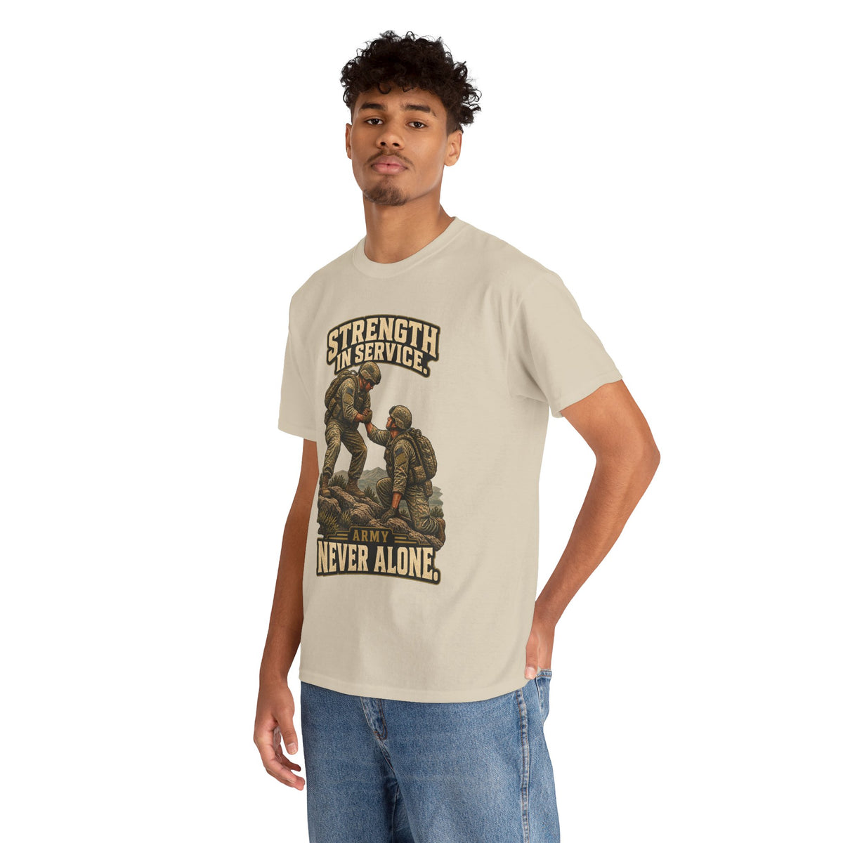 Strength in Service, Never Alone T-Shirt | Military Tribute