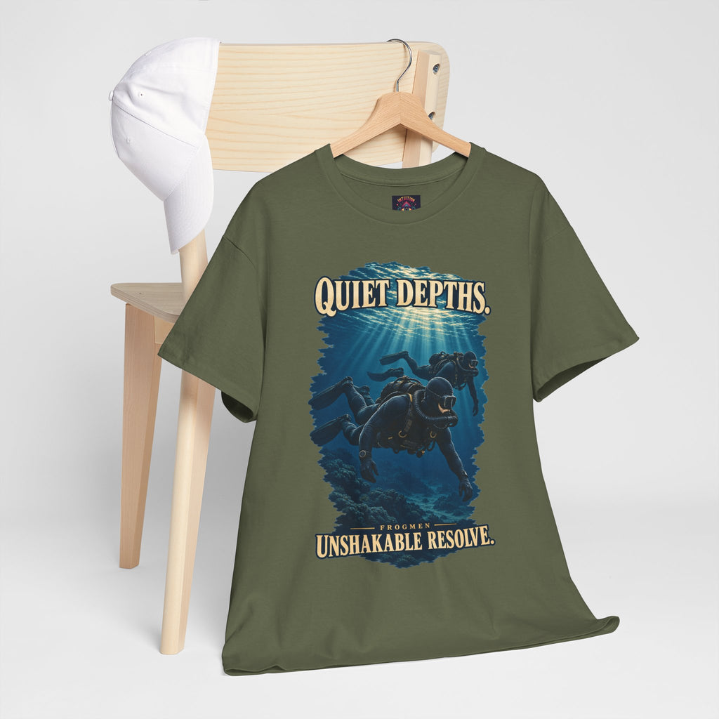 Quiet Depths, Unshakable Resolve T-Shirt | Military Diver Tribute