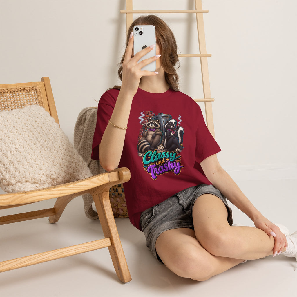 Classy and Trashy Raccoon T-Shirt | Trash Panda Humor