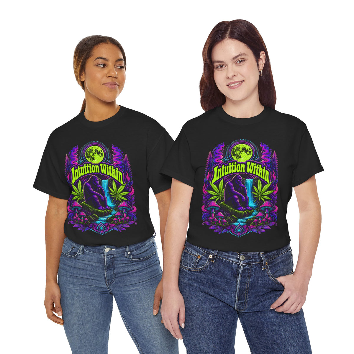 Moonlit Bigfoot Waterfall Graphic Tee