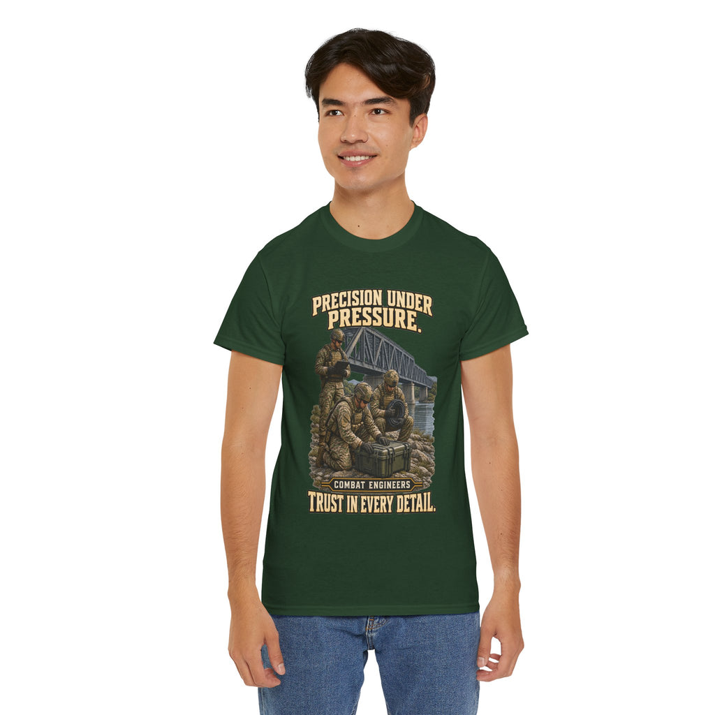 Precision Under Pressure Combat Engineer T-Shirt | Military Tribute