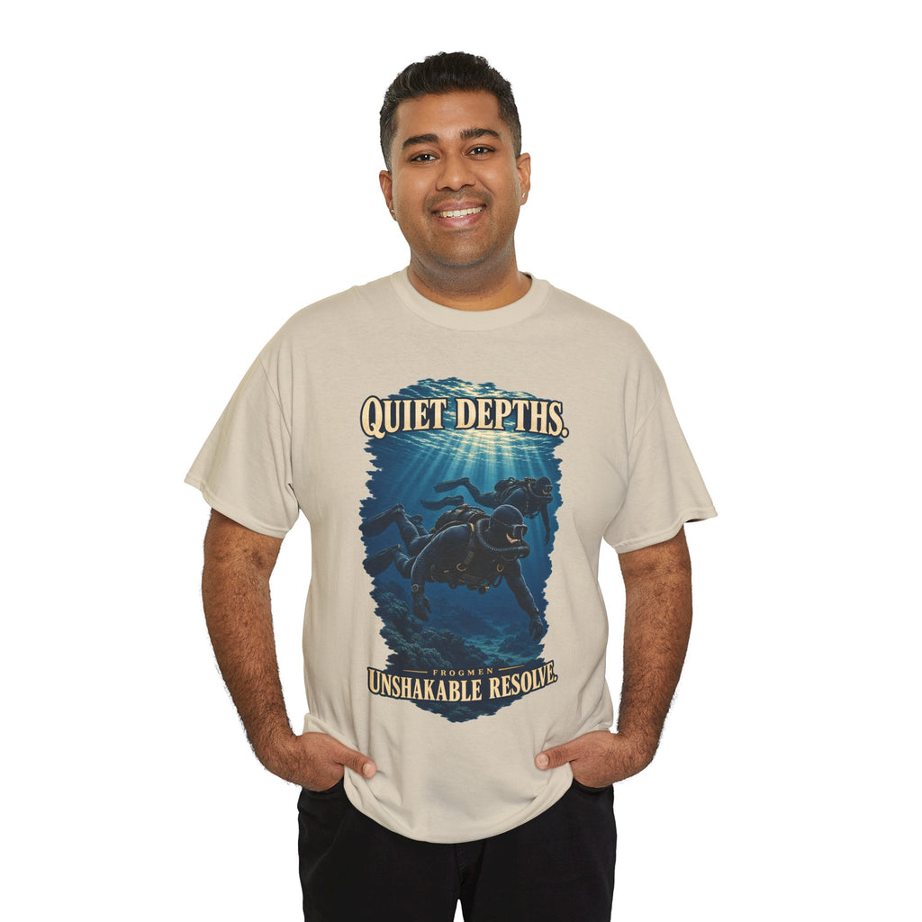Quiet Depths, Unshakable Resolve T-Shirt | Military Diver Tribute