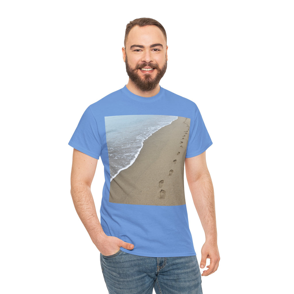 Beach Footprints Coastal Photo Tee – Front Print | Intuition Within