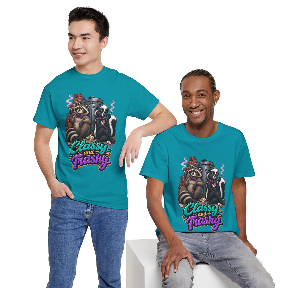 Classy and Trashy Raccoon T-Shirt | Trash Panda Humor