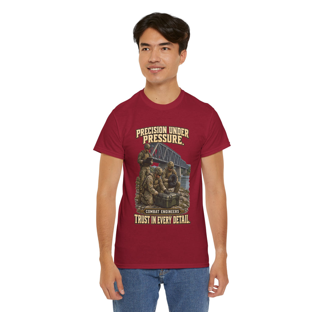 Precision Under Pressure Combat Engineer T-Shirt | Military Tribute