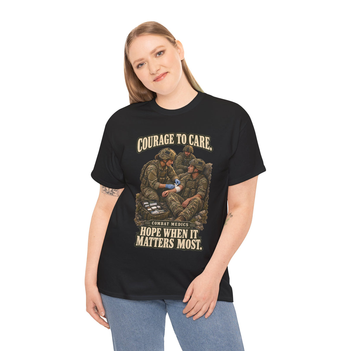 Courage to Care Combat Medic T-Shirt | Military Tribute