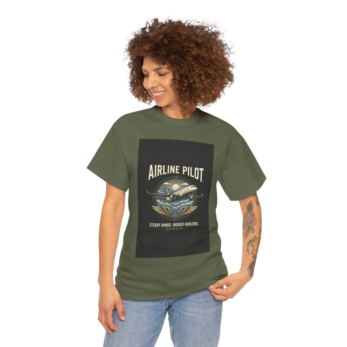 Steady Hands, Higher Horizons Airline Pilot T-Shirt