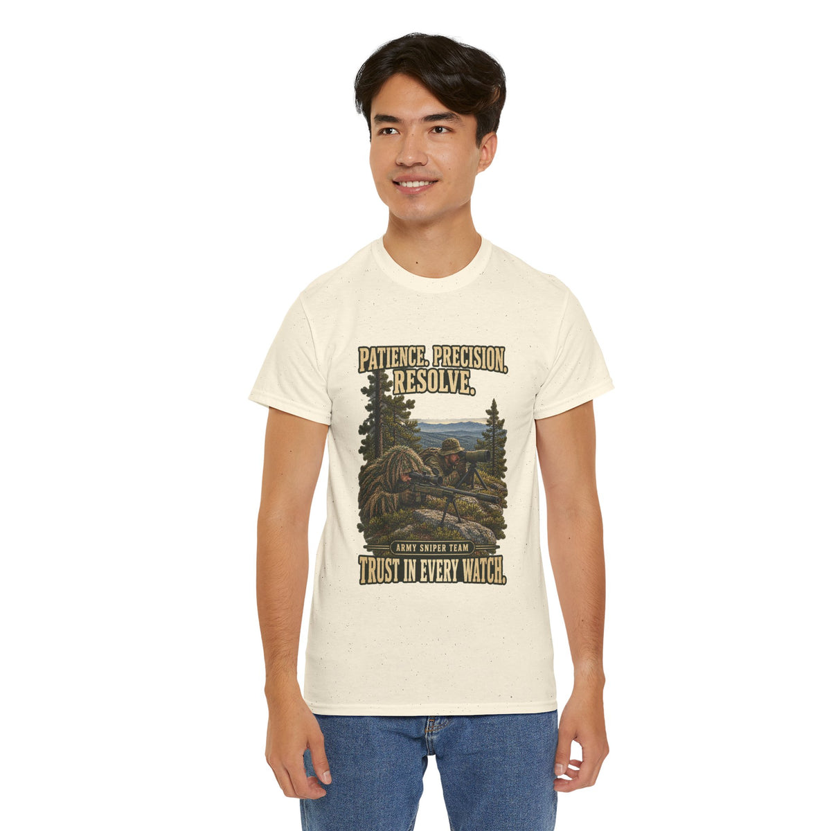 Patience, Precision, Resolve T-Shirt | Army Sniper Team Tribute