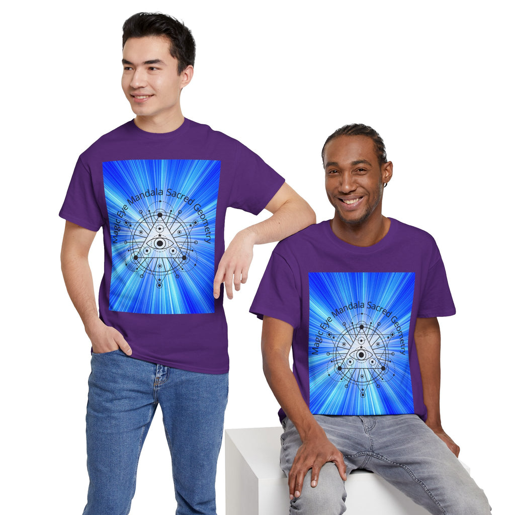 Blue Mandala Eye Sacred Geometry Tee – Front Print | Intuition Within