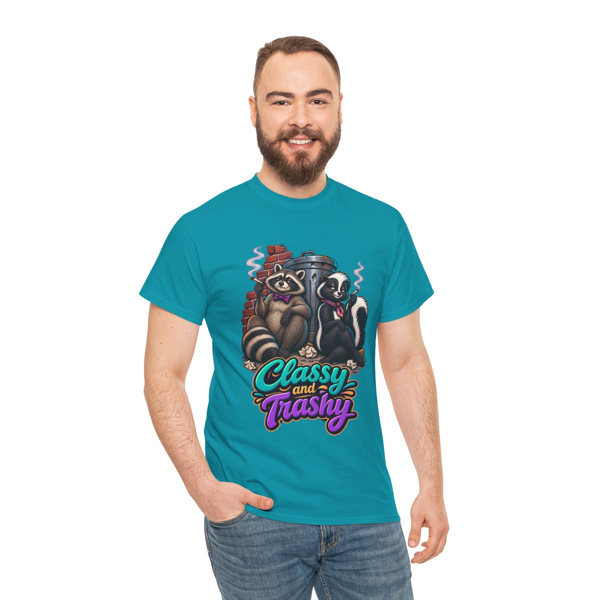 Classy and Trashy Raccoon T-Shirt | Trash Panda Humor