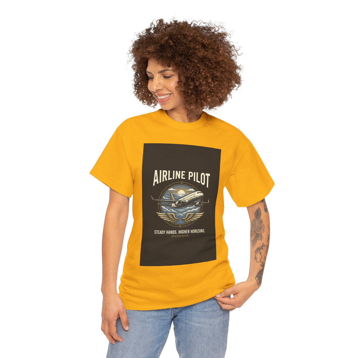 Steady Hands, Higher Horizons Airline Pilot T-Shirt