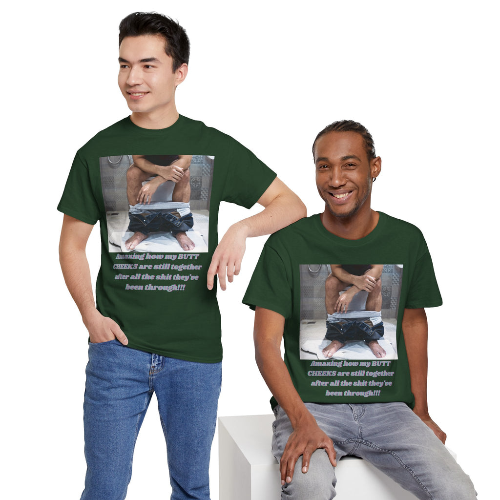 Still Together Bathroom Humor Tee – Male Design, Front Print | Intuition Within