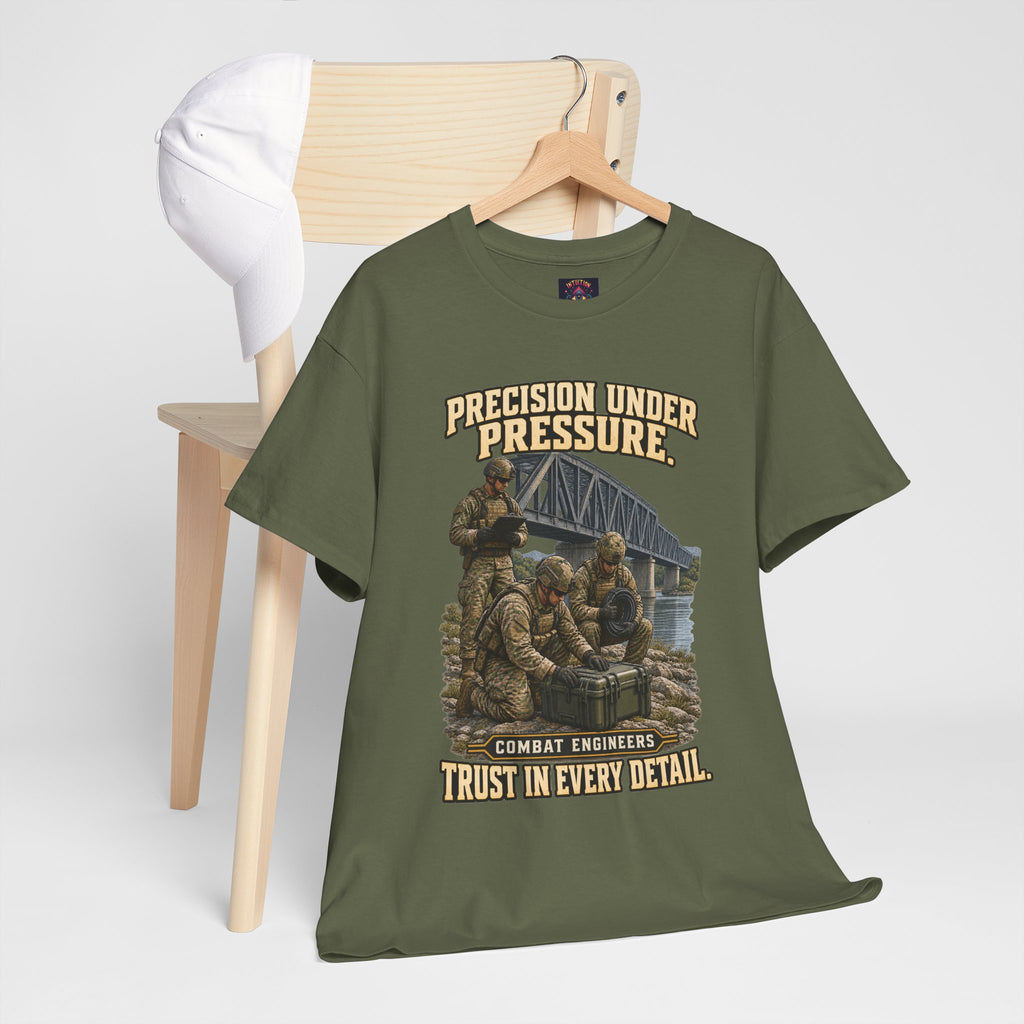 Precision Under Pressure Combat Engineer T-Shirt | Military Tribute
