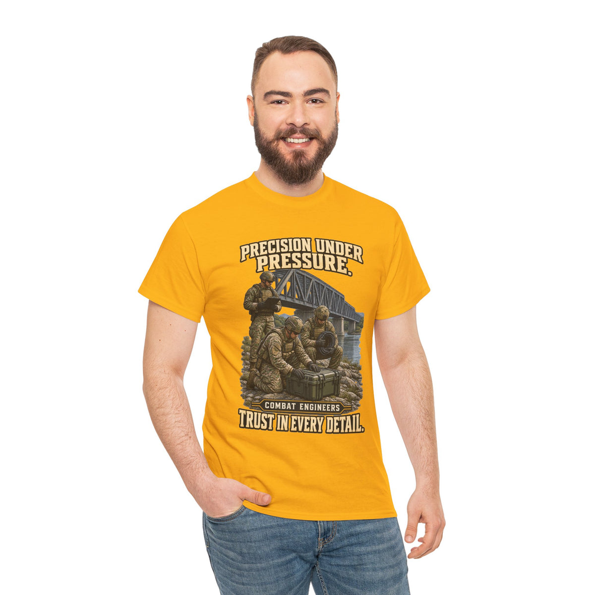 Precision Under Pressure Combat Engineer T-Shirt | Military Tribute