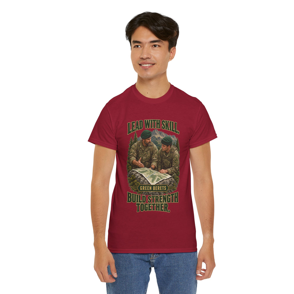 Green Berets Tribute T-Shirt | Lead with Skill, Build Strength Together