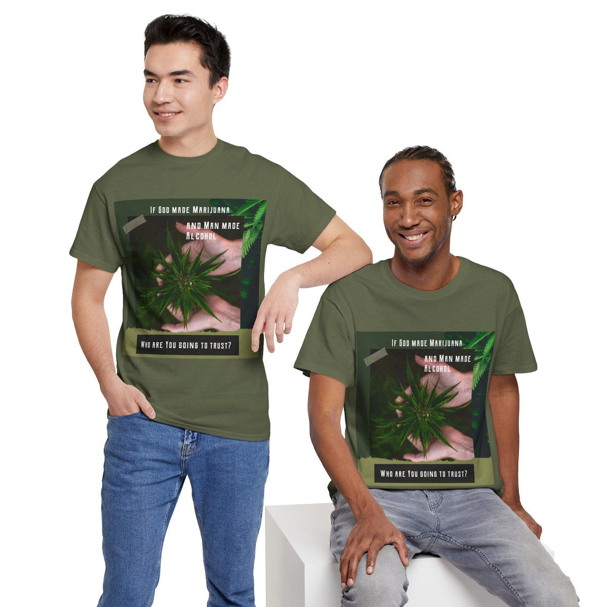 If God Made Marijuana Tee – Front Print | Intuition Within