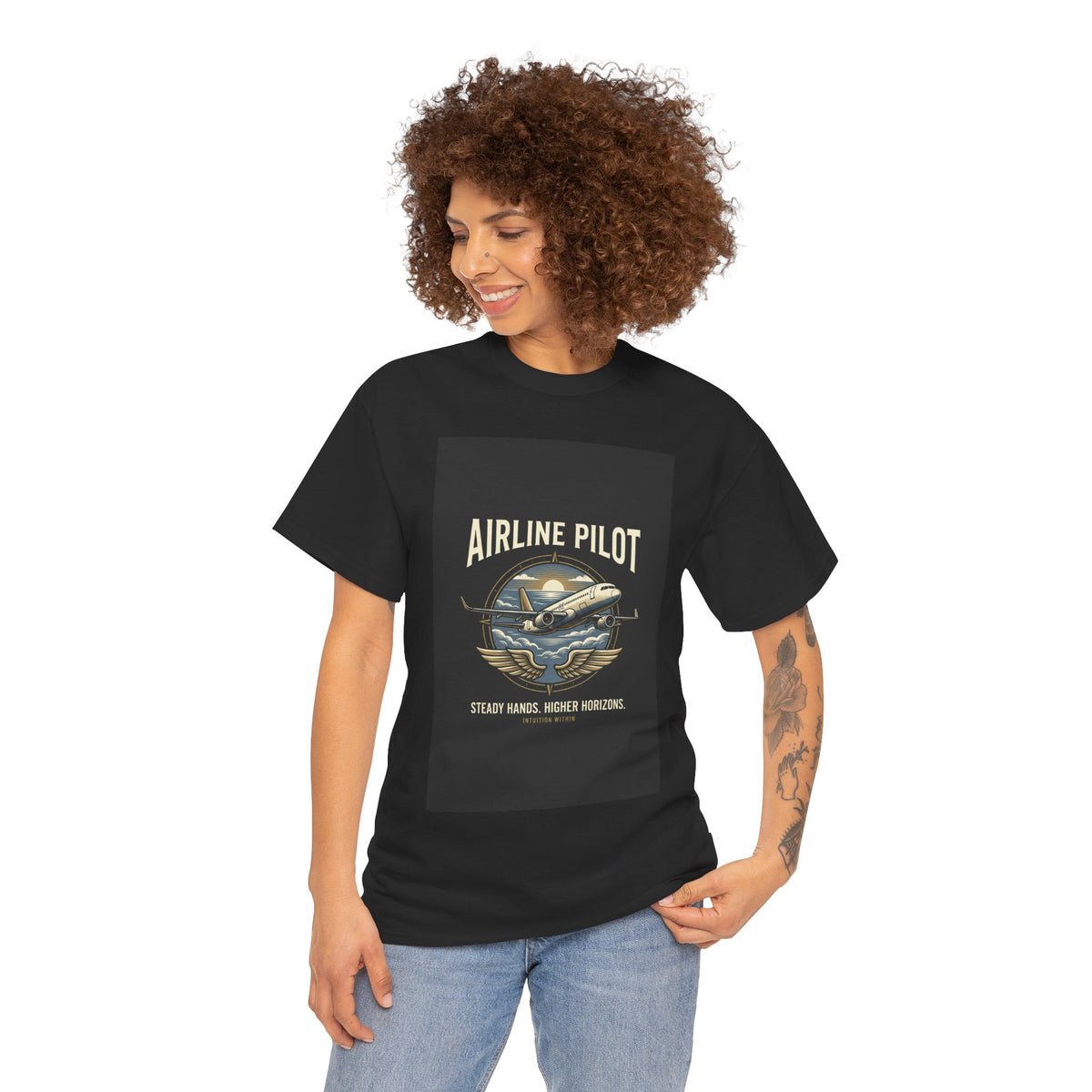 Steady Hands, Higher Horizons Airline Pilot T-Shirt