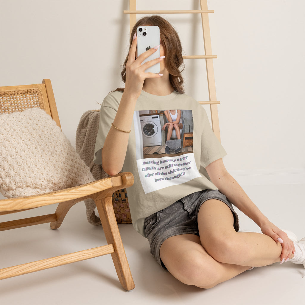 Still Together Bathroom Humor Tee – Female Design, Front Print | Intuition Within