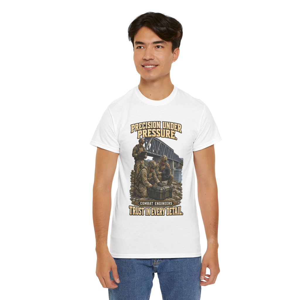 Precision Under Pressure Combat Engineer T-Shirt | Military Tribute