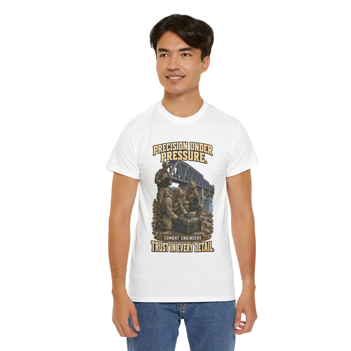 Precision Under Pressure Combat Engineer T-Shirt | Military Tribute
