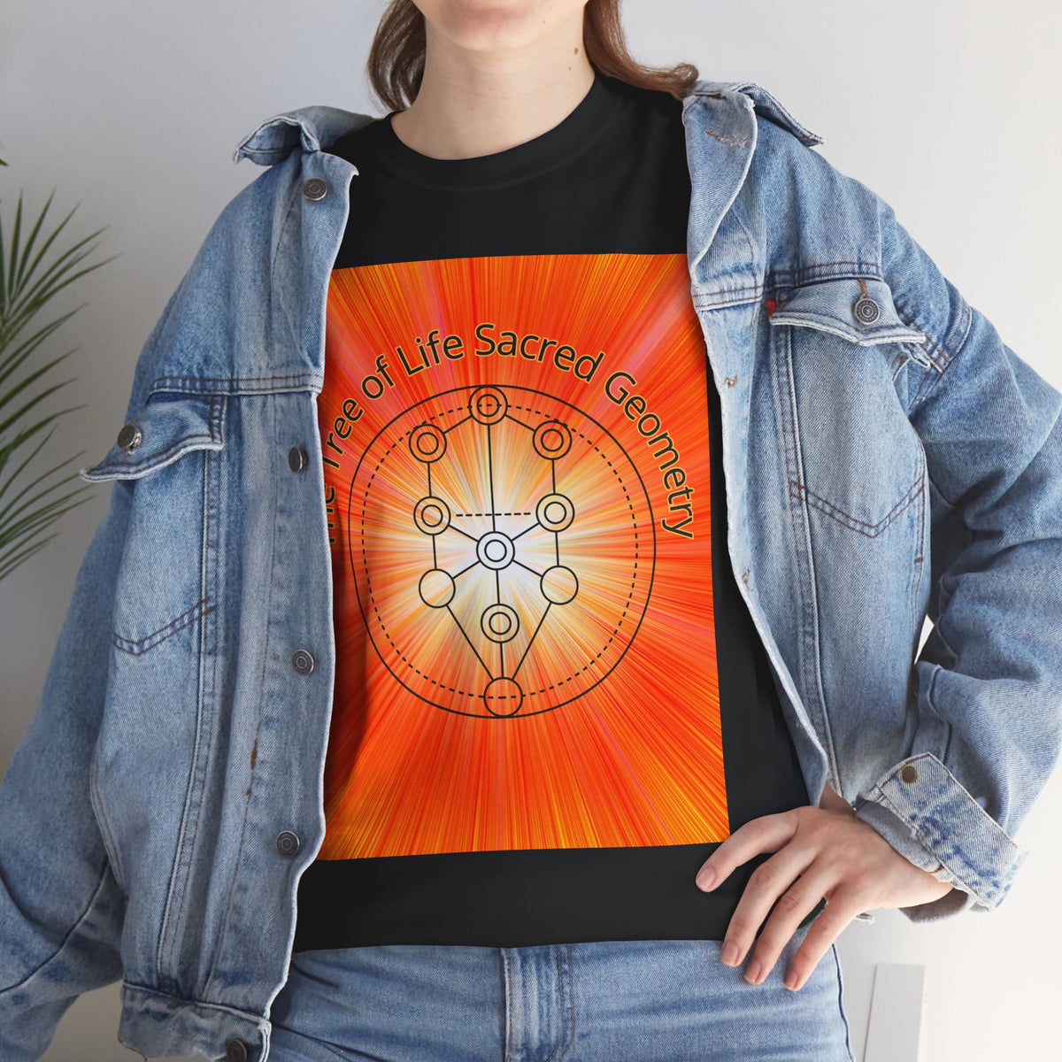 Tree of Life Sacred Geometry Tee – Orange Front Print | Intuition Within