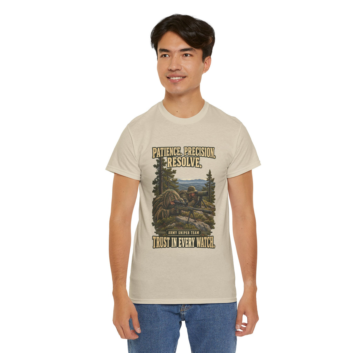 Patience, Precision, Resolve T-Shirt | Army Sniper Team Tribute