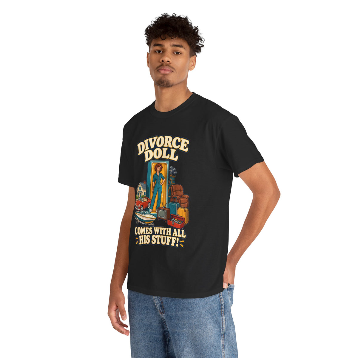 Comes With All His Stuff Funny Divorce T-Shirt