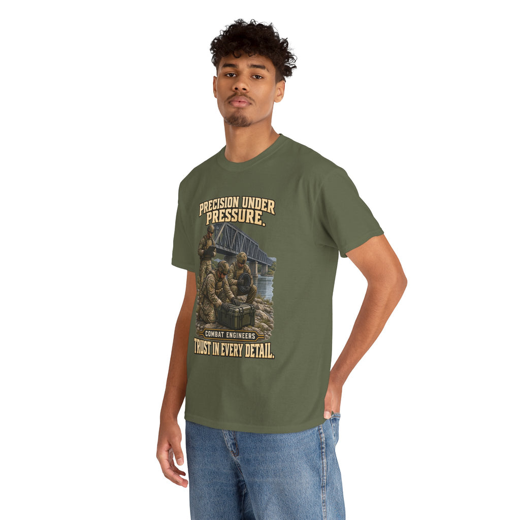 Precision Under Pressure Combat Engineer T-Shirt | Military Tribute
