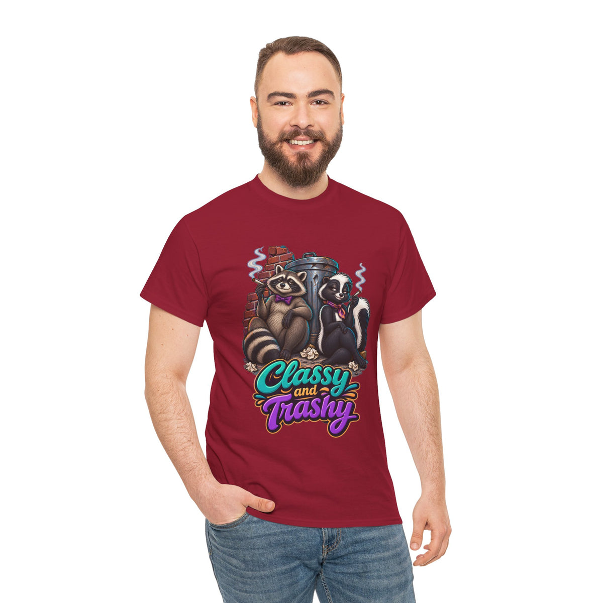 Classy and Trashy Raccoon T-Shirt | Trash Panda Humor
