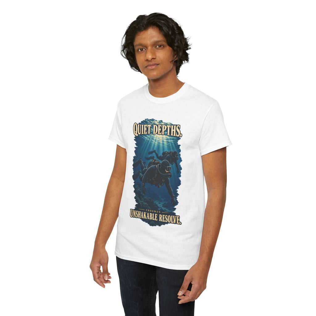 Quiet Depths, Unshakable Resolve T-Shirt | Military Diver Tribute