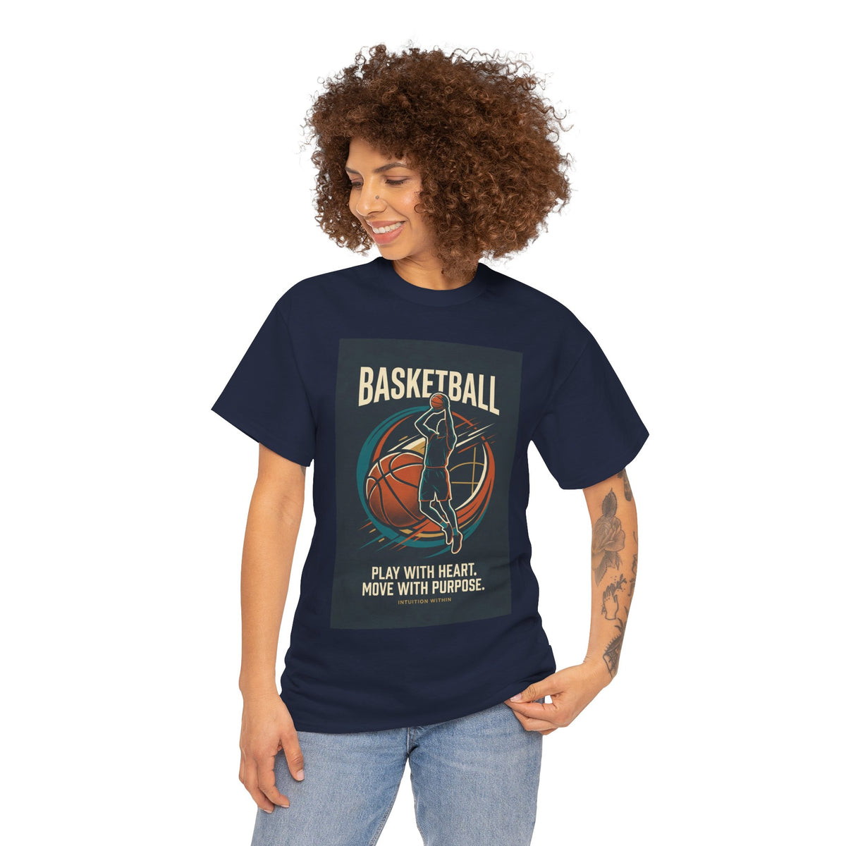 Play with Heart, Move with Purpose Basketball T-Shirt