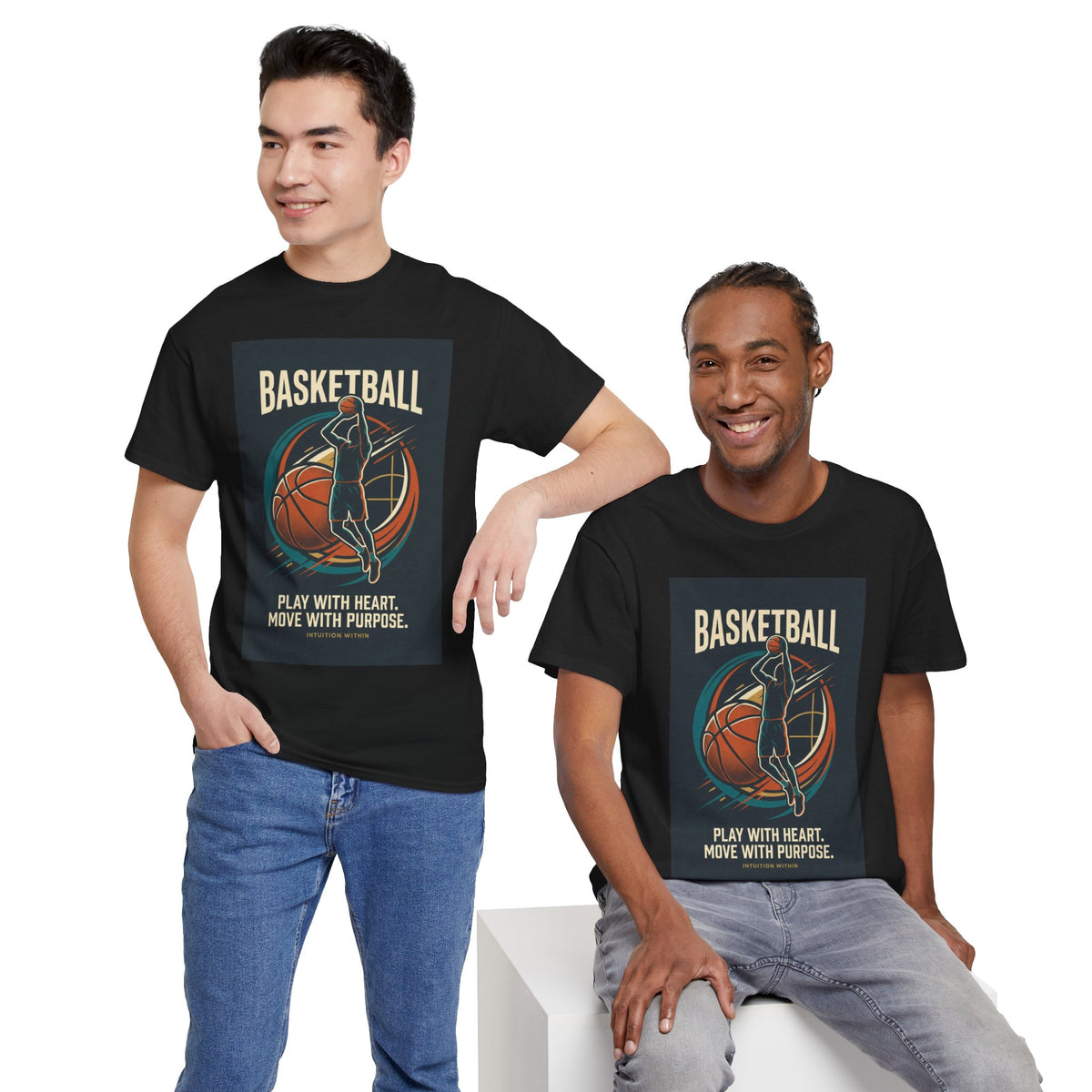 Play with Heart, Move with Purpose Basketball T-Shirt