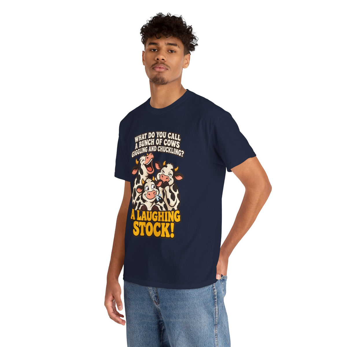 A Laughing Stock Cow Pun T-Shirt