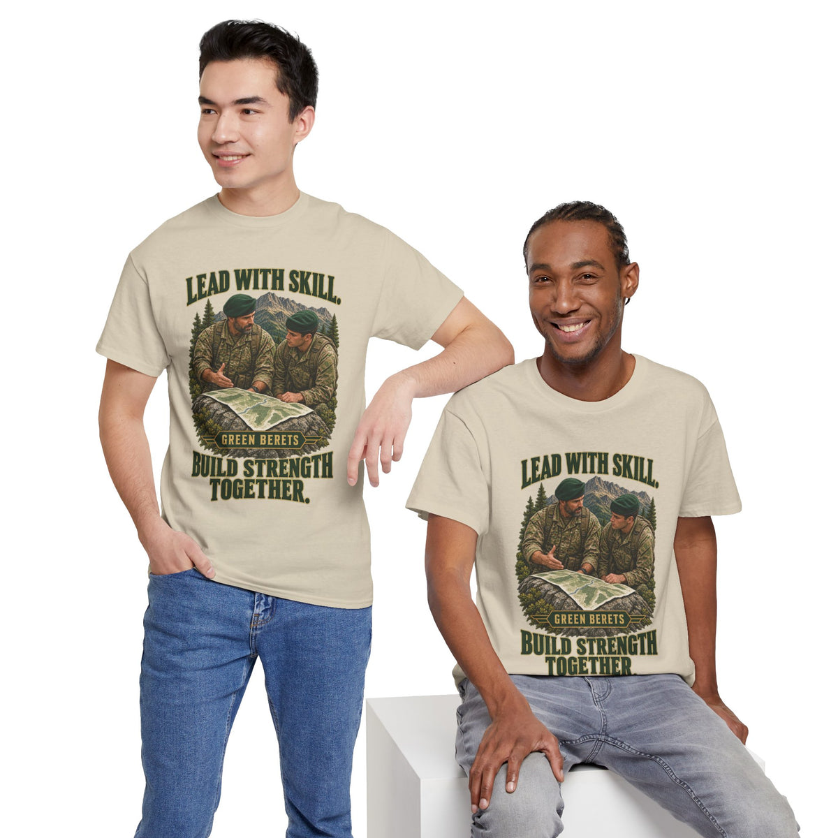Green Berets Tribute T-Shirt | Lead with Skill, Build Strength Together