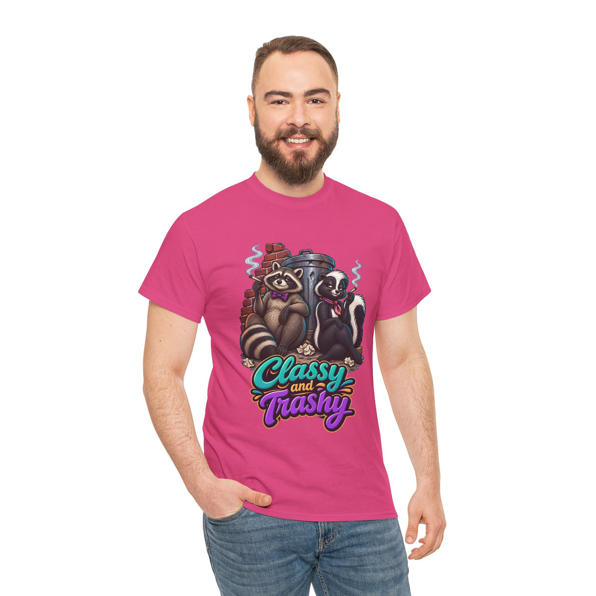 Classy and Trashy Raccoon T-Shirt | Trash Panda Humor