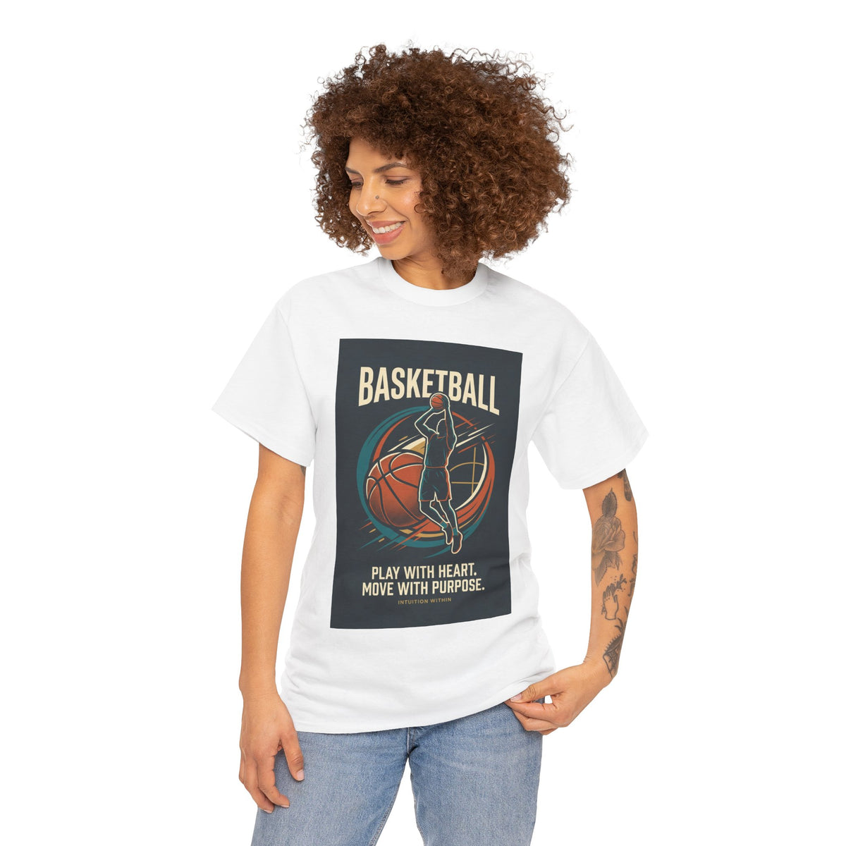 Play with Heart, Move with Purpose Basketball T-Shirt
